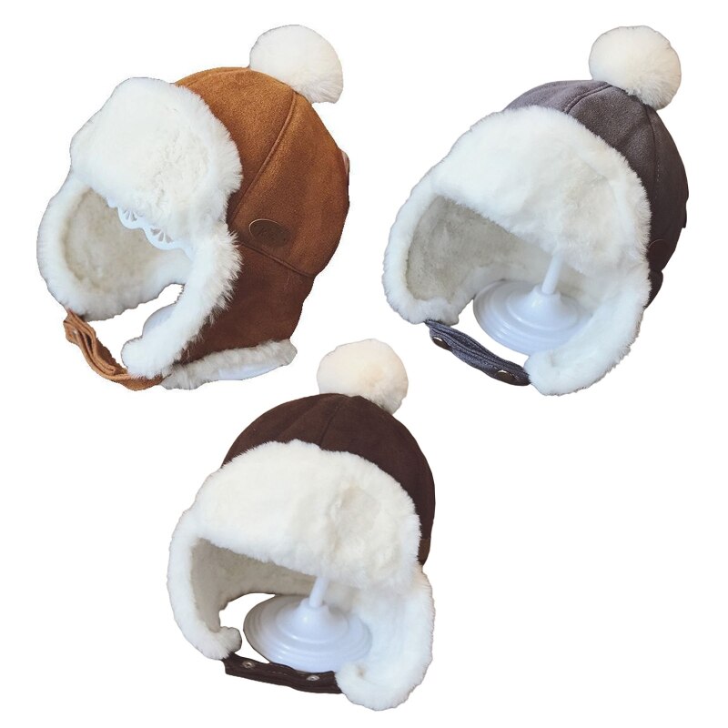 Toddler Baby Boys Hat Kids Children Ear Flap Muff Winter Warm Plush Cap Beanie
