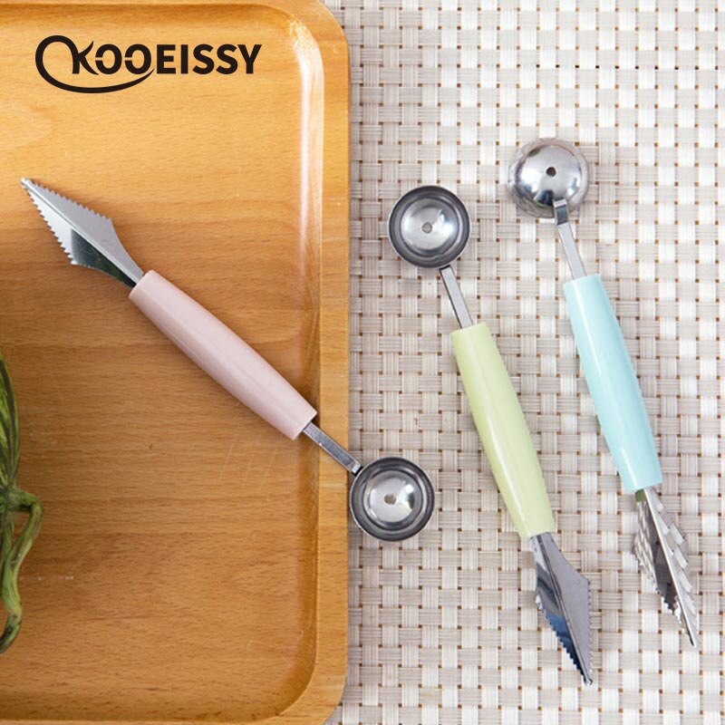 Carving Stainless Steel Melon Ice Cream Baller Double Ended Carving Scoop Sculpture Fruit Knife Spoon Tool Kitchen Sculpture