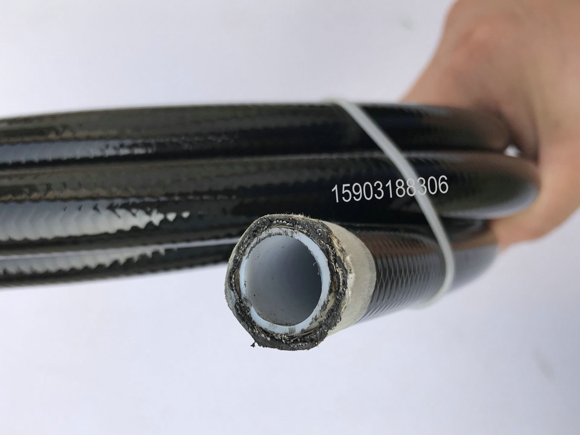 PU Coated AN-10 Inner PTFE Braided Stainless Steel Braided Fuel Line Oil Fuel Hose 1M