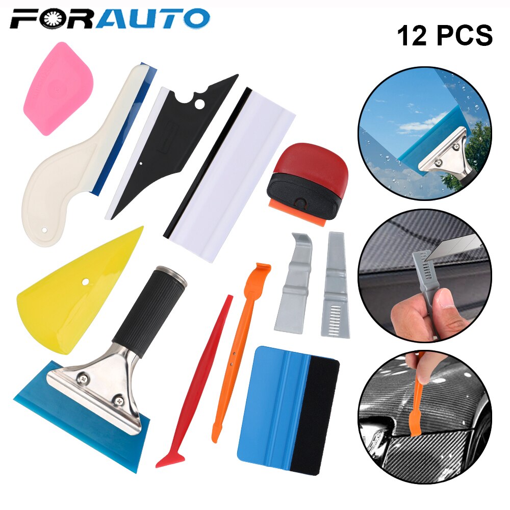 Carbon Fiber Car Tools Vinyl Wrap Film Sticker Wrapping Tool Auto Window Tint Foil Magnetic Stick Squeegee Razor Scraper