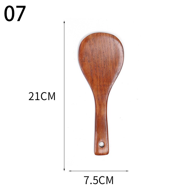 Natural Wood Tableware Spoon Colander Spoon Special Nano Soup Skimmer Cooking Spoon Wooden Kitchen Cooking Tool: 07
