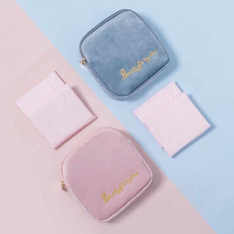 Bolsa de almacenamiento de servilletas sanitarias, almohadilla de lona, bolsa de maquillaje cosmético, monedero, organizador de joyas, estuche para tarjetas de crédito, bolsa de tampones