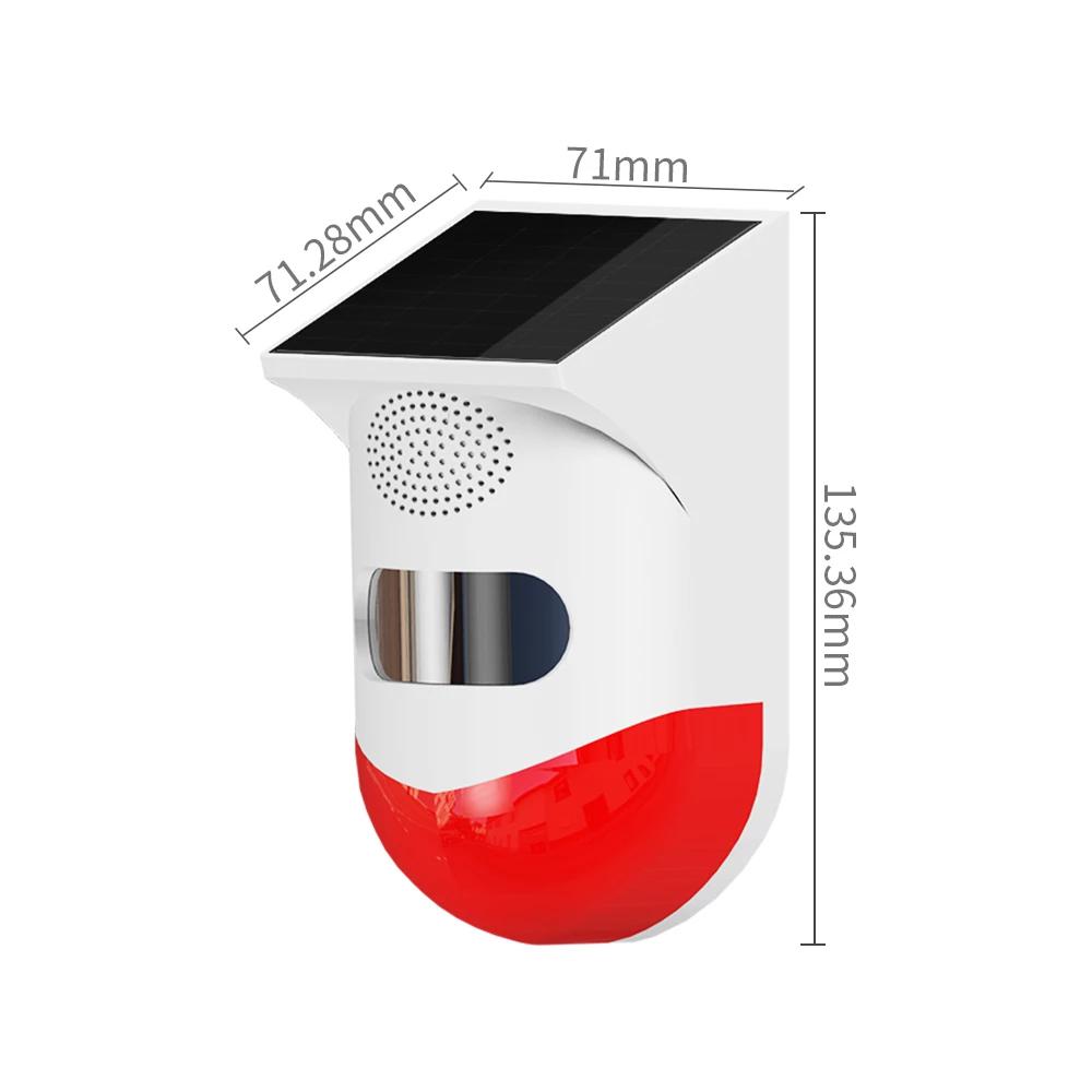 Pir-larmsystem säkerhetslarm för hemmet 433 mhz rörelsedetektor utomhus solcellslarm med fjärrkontroll pir-rörelsesensor