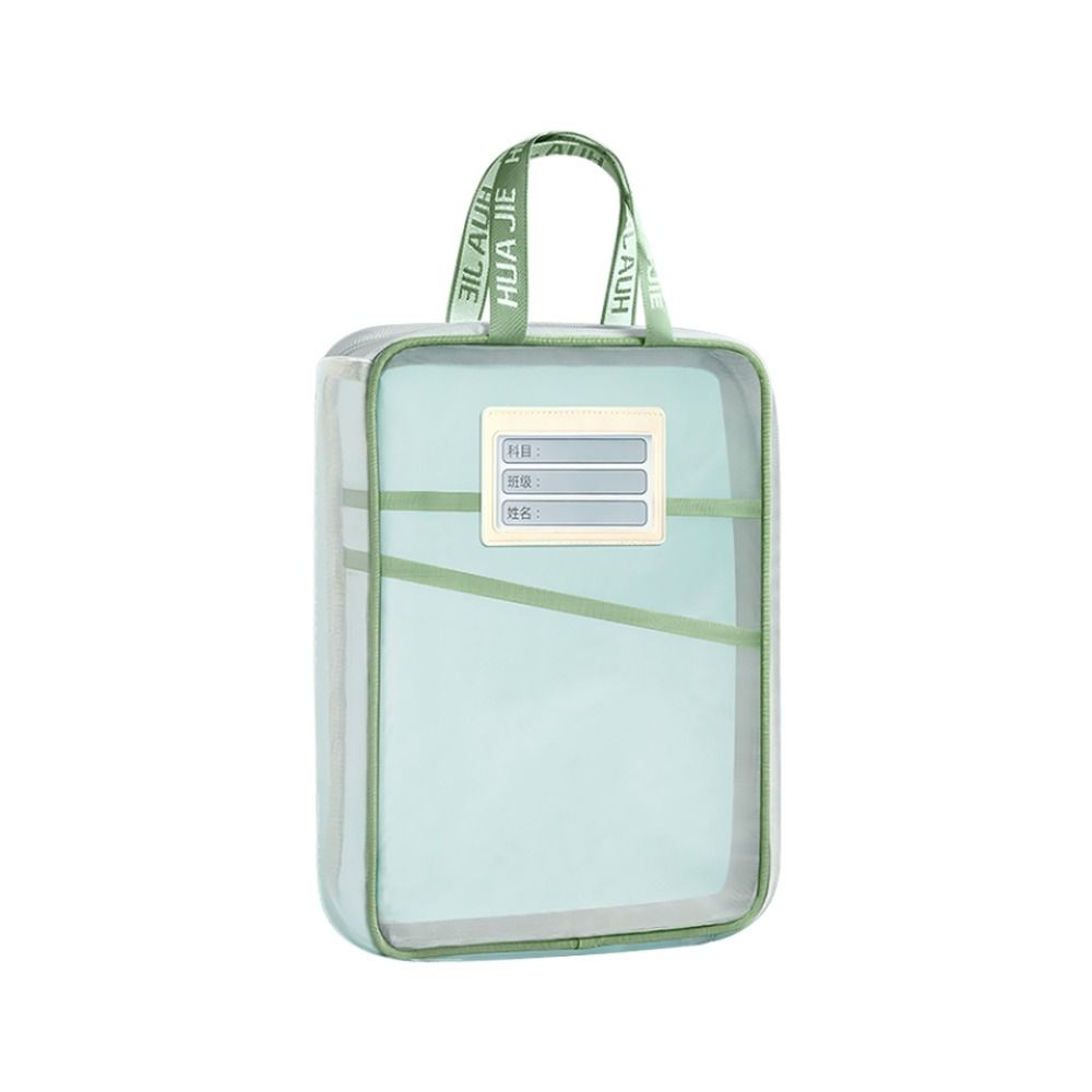 Thickened Test Paper Storage Bag Mesh with Double-sided Labels File Folder Bag Large Capacity Zipper Stationery Organizer Pouch: MULTI