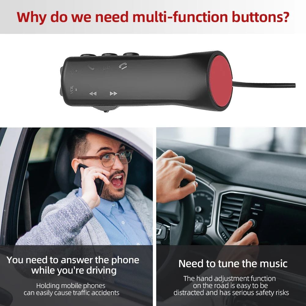 Universal Car Steering Wheel Button Remote Controller Car Radio GPS Navigation DVD 2 Din Android Wired Remote Control 7 Keys