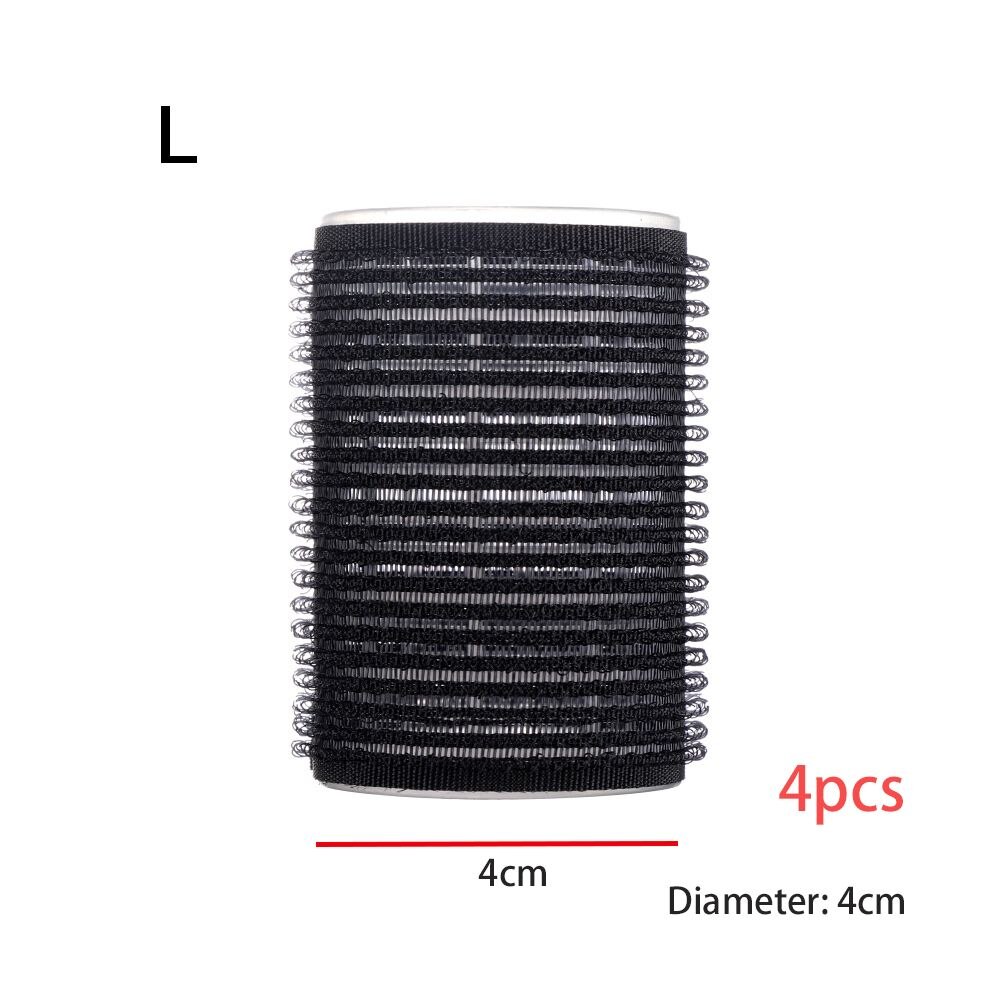Hair Curler DIY Hair Tools Black Large Self Grip Hair Rollers Pro Salon Hairdressing Curlers Multi Size Styl: L-4pcs