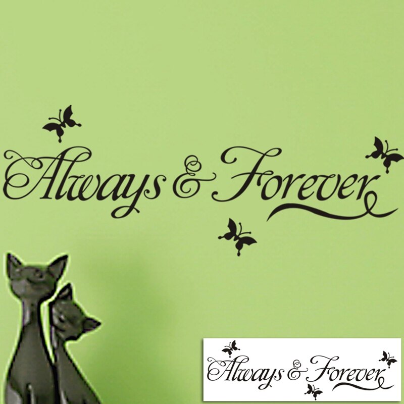 Romantic Love Always Forever INS Wall Stickers For House Bedroom Living Room Decoration Wall Decals Decor Wallsticker Mural