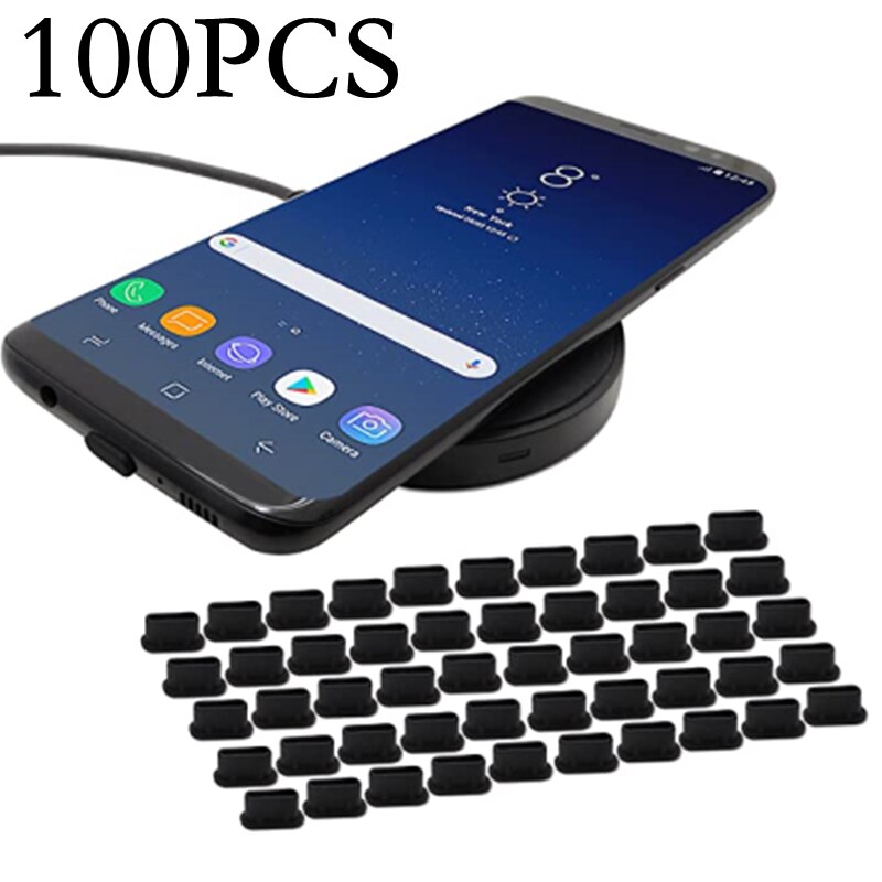 100-5Pcs Silicone Dust Plug Mobiele Telefoon Oplader Poort Stofdicht Pluggen Cap Voor Iphone Samsung Type C Android redmi Mi Power Bank