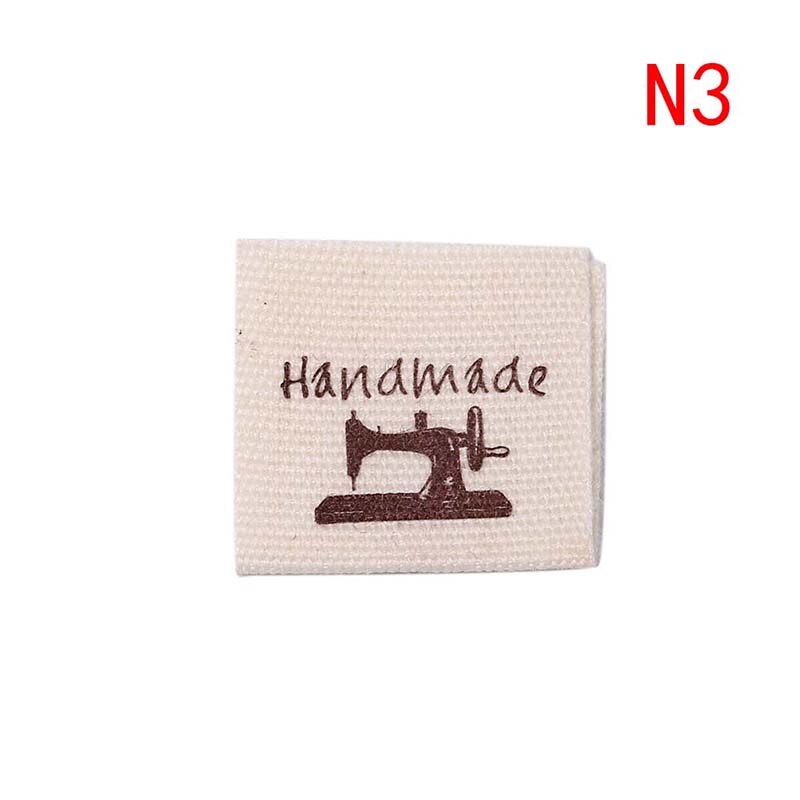 50 stücke baumwolle handgemachte kleidung Etikett handgemachte geprägte Etikett kleidung näHenne zubehör DIY Logo zeichen: N3