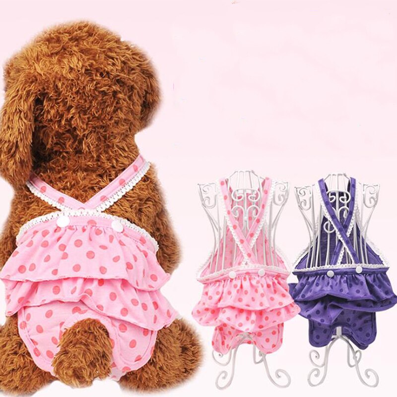 Kæledyrshund fysiologiske bukser bamse polka dot strop nederdel menstruationsbukser tæve hygiejniske sikkerhedstrusser kæledyrsartikler