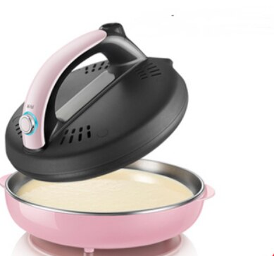 Automatic crepe maker non-stick pizza pancake machine household cooking kitchen application spring roll electric baking pan: Yellow