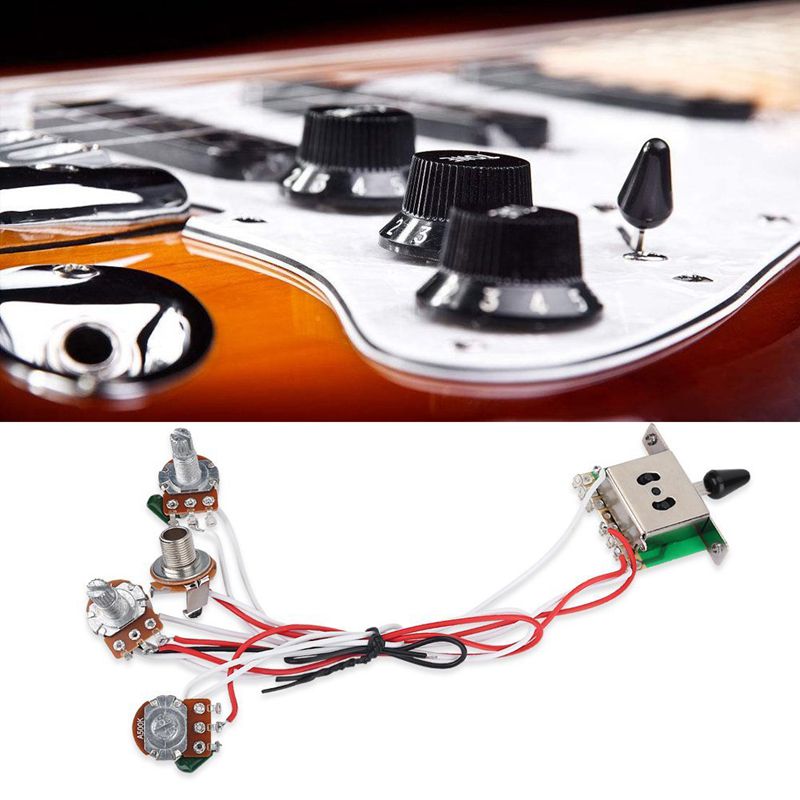 Pots For Strat Guitar PreWired 1 Volume 2 Tone Control 5 Way Switch 3-500K Pot