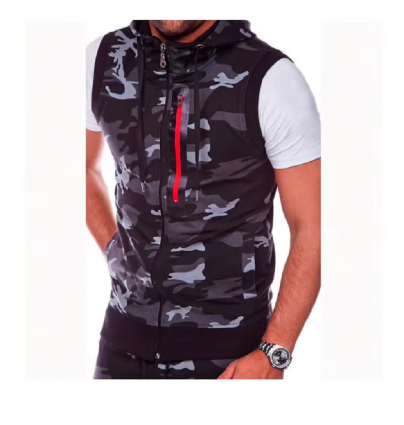 Mouwloze herenhoodies Mode Casual sweatshirt met rits en capuchon Heren bodybuilding tanktop sportief shirt vest vest gym