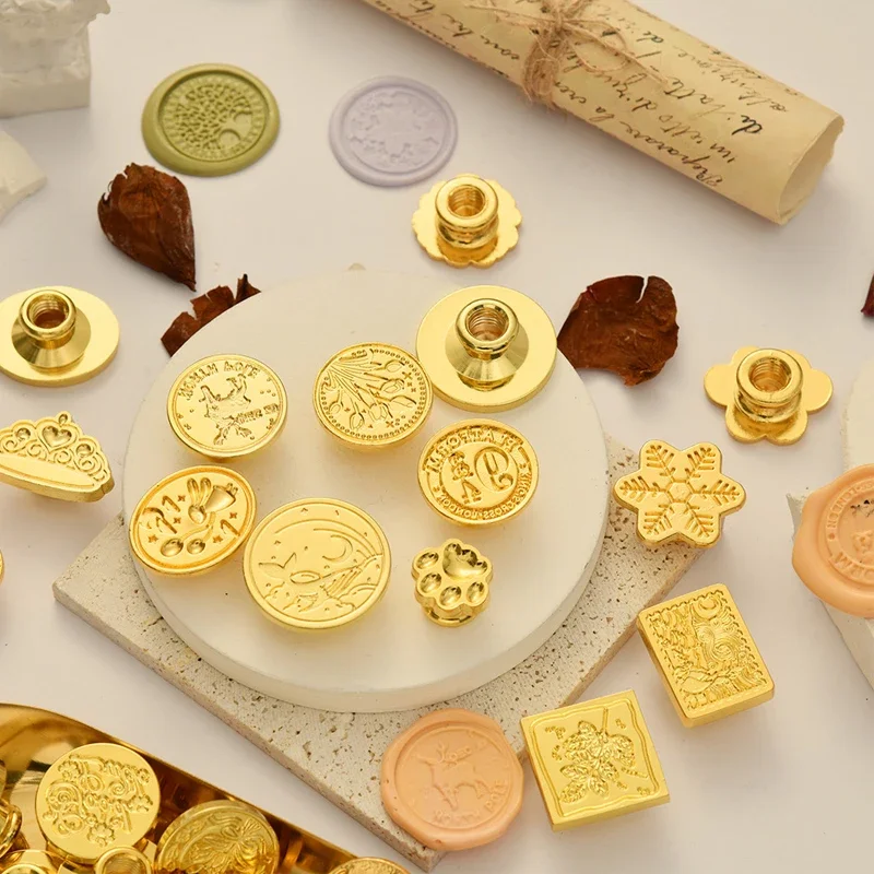 Wax Seal Stamp for Scrapbooking Photo Flower Paw Seal Wax Stamp Head Album Seal Stamp DIY Craft for Card Making ZT0102