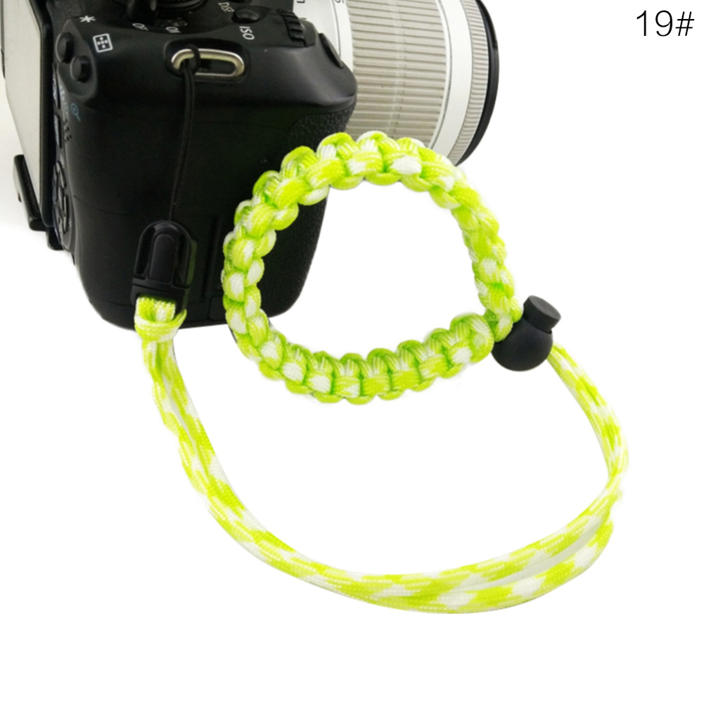 For DSLR Camera Leather Grip Wrist Hand Strap Hand-made Parachute Rope Camera Wristband: 19