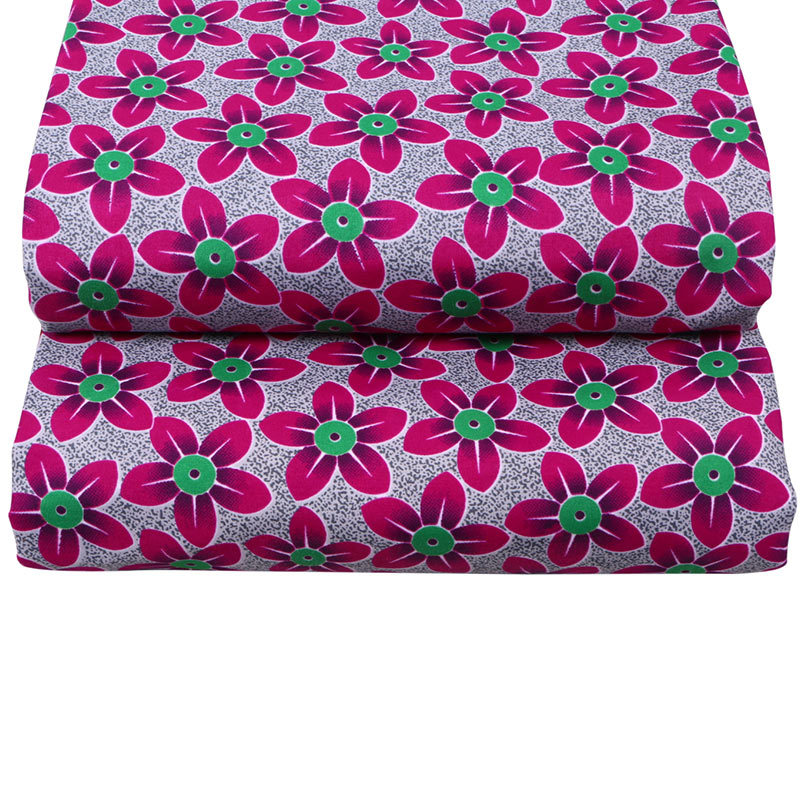 6 Yards Pink Flower Prints African Ankara Wax Fabric African Wax Polyester Wax Fabric for Spring Wedding Party