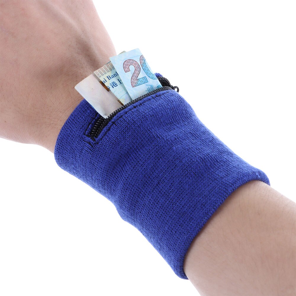 1Pc Soft Wrist Band Sport Wrist Purse Bag Running Wrist Protection Outdoor Gym Key Pocket Bike Wallet Safe Zipper Wrist Band