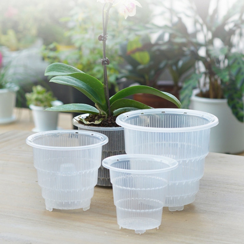 Clear Plastic Orchidee Potten Met Gaten Transparante Bloempot Succulente Vlezige Container Tuin