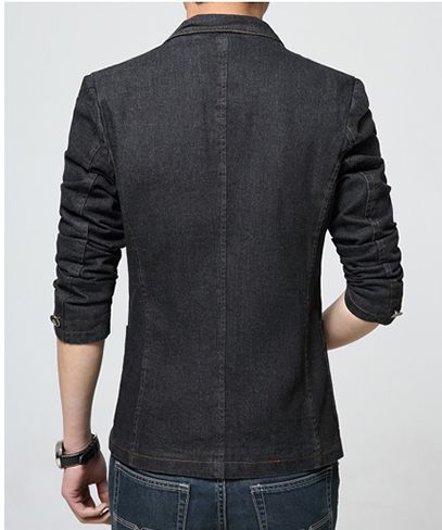Våren män enknäppt jeans kavaj kostymer casual slim fit kostymjacka  g033001