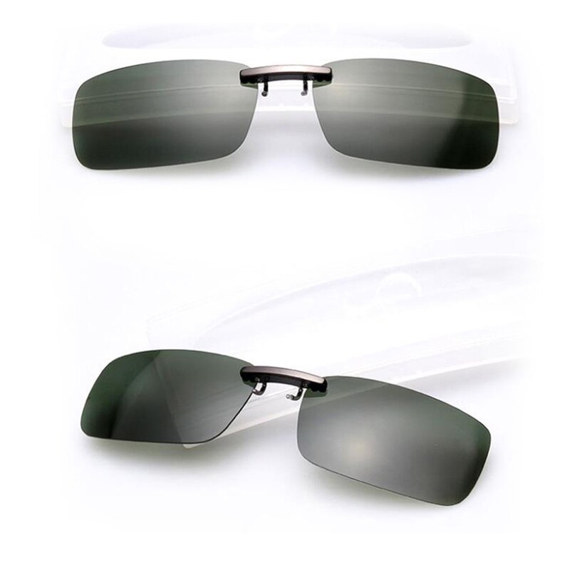 Men's Women's Polarized Day Night Vision Clip On Lens Glasses Sunglasses K3NF: Green