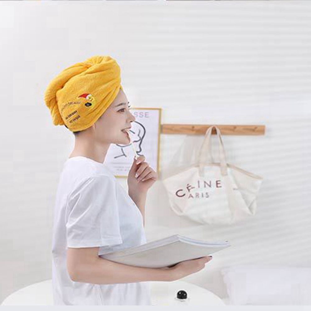 Toalla suave de microfibra para mujer y adultos, para el cabello Toalla de baño, toalla de rizo para el hogar, turbante para secar el cabello, 1 unidad: yellow