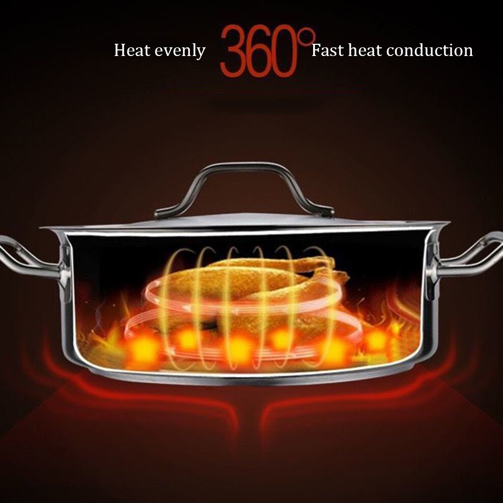 304 Stainless Steel Pot Thickened Mandarin Duck Pot Large Capacity Soup Pot With Spoon Special For Induction Cooker Pan