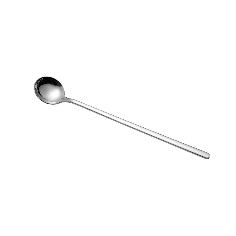 Long Handle Stainless Steel Dinnerware Spoon Tea Spoon Dessert Coffee Ice Cream Spoons Kitchen Accessories Bar Tools: Silver