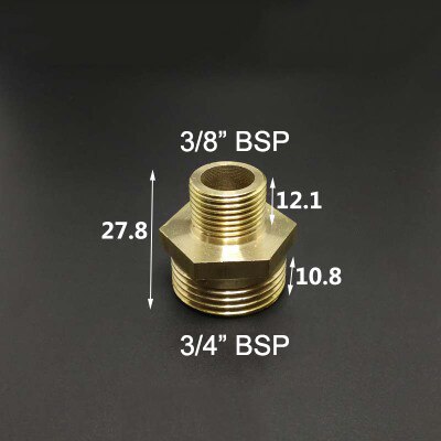 1/8 " 1/4 " 3/8 " 1/2 " 3/4 " 1 " bsp hangevind messing rørfitting ens reducerende sekskantet nippel koblingsstik adapter: No14
