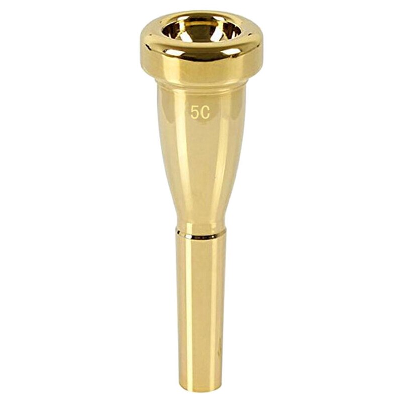 1 pc 5c trompet mundstykke meg 5c størrelse metal trompet mundstykke til yamaha eller bach conn og king trompet c: Guld