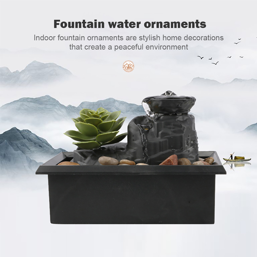 Fontaine décorative en cascade, décoration de table, fontaine de méditation, Mini cascade d'eau qui coule, décor de maison