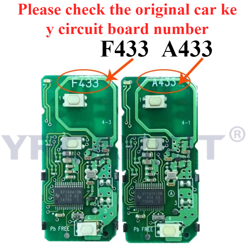 Llave remota inteligente para coche, para Toyota Land Cruiser Prado Camry Crown Aurion LC200 A433 F433, llave inteligente para coche, Chip 4D, 433Mhz