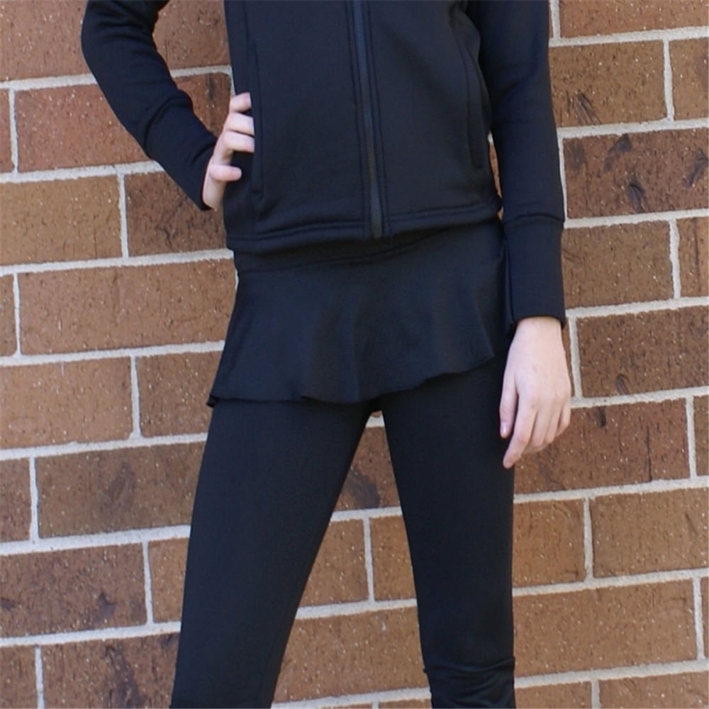 LIUHUO-pantalones de patinaje sobre hielo para mujer, Pantalón elástico de licra, ropa de entrenamiento negra, patinaje sobre ruedas