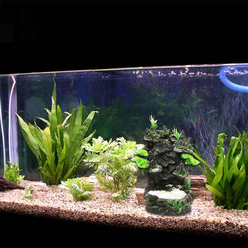 1pc Fish Tank Resin Ornament Water Quicksand Waterfall Resin Rockery Landscaping Decoration Aquarium Ornament