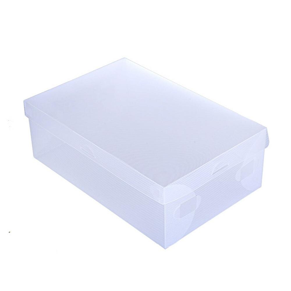 10 Uds. De cajas de almacenamiento de zapatos de plástico transparente para mujeres y hombres, contenedor para zapatos, caja de soporte, caja de zapatos plegable, caja organizadora de zapatos