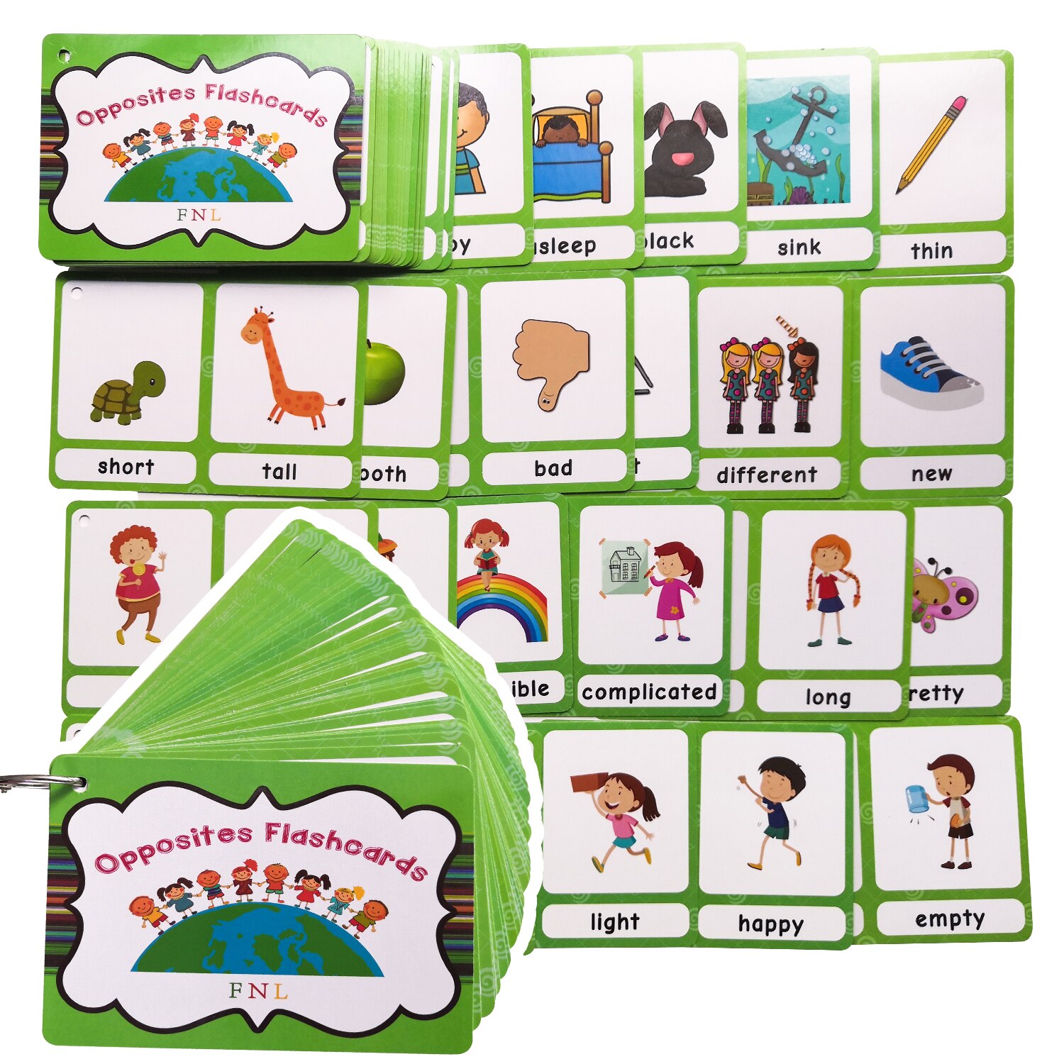 120 Groepen/Set Synoniemen Antoniemen Engels Woord Leren Kaart Flashcards Puzzels Voor Kinderen Kinderen Juguetes Educativos Speelgoed
