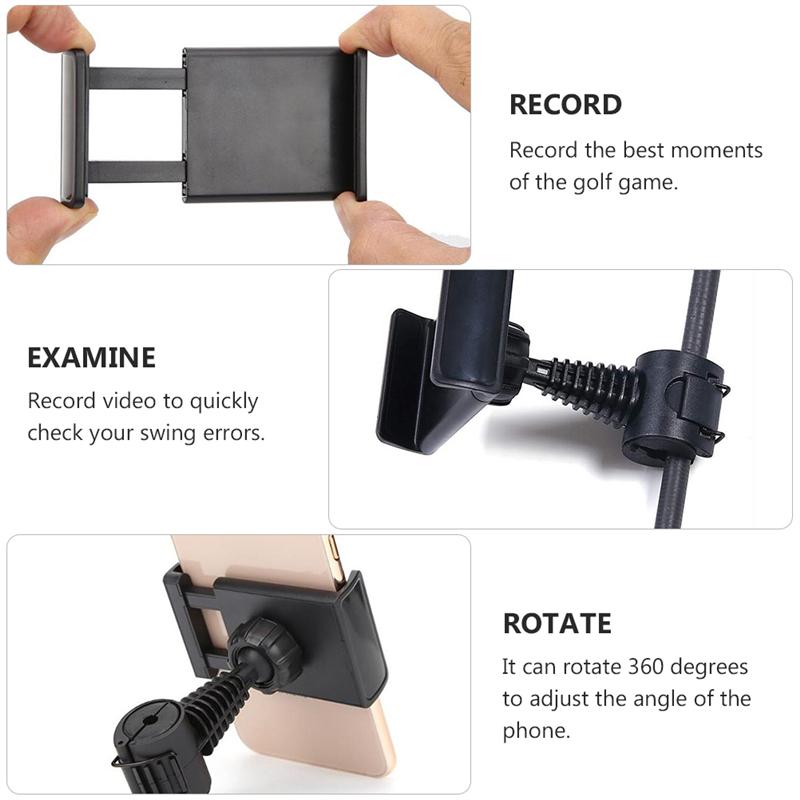 Golf Swing Recorder Holder Cell Phone Clip Holding Trainer Practice Training