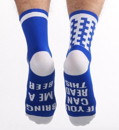 Als je kan lezen deze Unisex Outdoor Sport Fietsen Sokken Mountain Sokken MTB Fiets sokken: Dark Blue