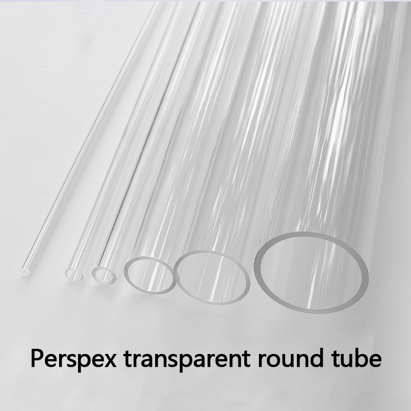 Perspex gennemsigtigt rundt rør 50cm længde 16mm ~ 90mm akrylrør høj gennemsigtigt rør til akvarium 1 stk