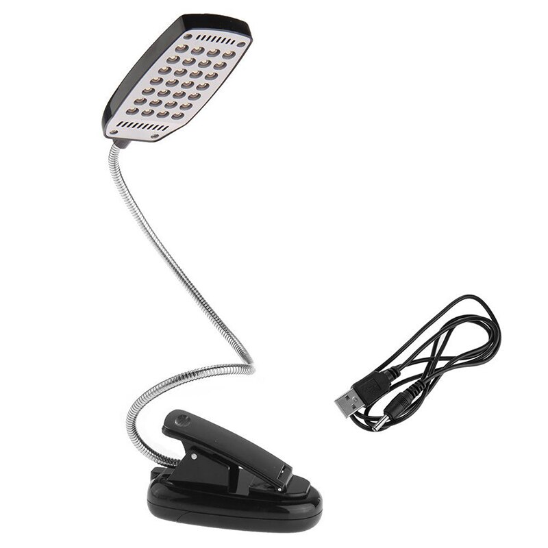 28 Led Lamp Light Flexibele Clip Pc Laptop Notebook Black