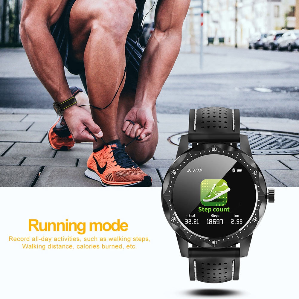Homme Sport FitnessTracker Bluetooth Smartwatch hommes rappel d'appel numérique montre pour IOS Android 1.3 pouces écran Relogio Inteligente