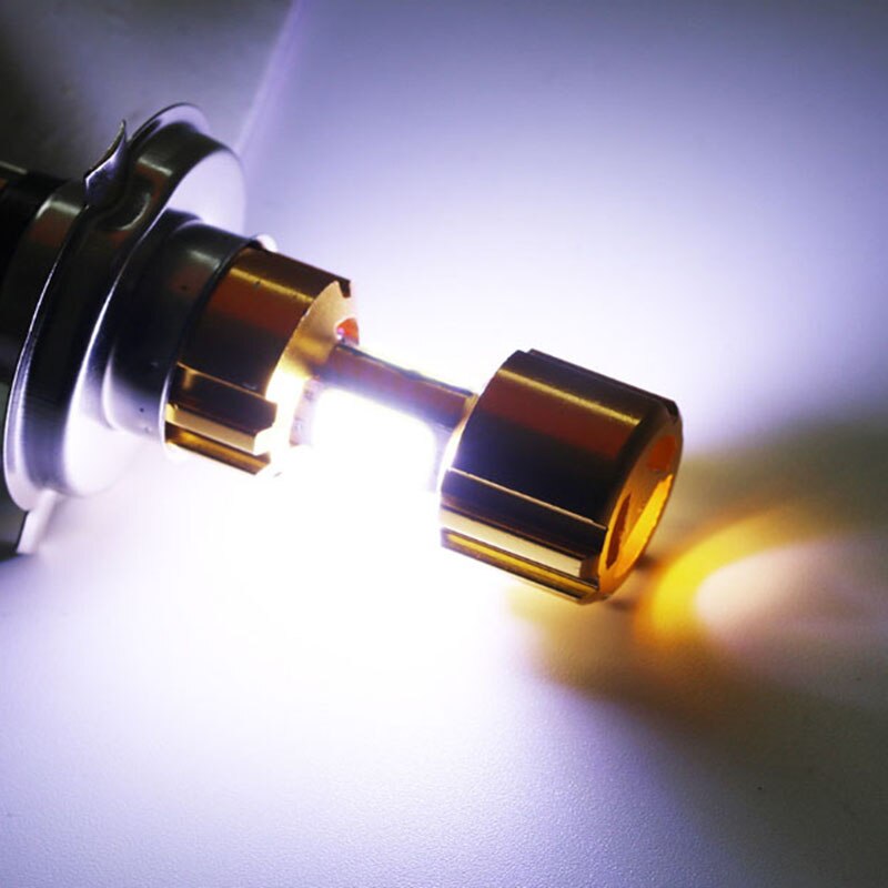 H4/P15D/BA20D 18W Led 3 Cob Motorfiets Koplamp Lamp 2000LM 6000K Hi/Lo Beam licht