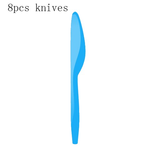 25Pcs Hawaii Summer Time Swimming Pool Fruit Happy Birthday Party Paper Photo Booth Props Kids Baby Shower Party Decorations: blue knives-8pcs