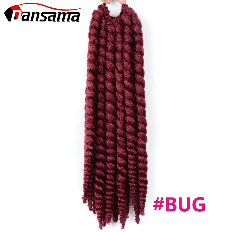 Dansama Senegalese Twist Crochet Hair Extensions twist hair Natural False Hair Locs 14 Inch 12 Strands Blonde Ombre: #Burgundy / 1Pcs/Lot