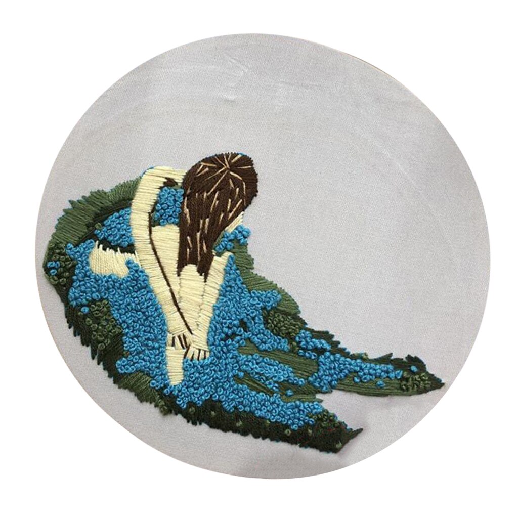 Borduurwerk Starter Kruissteek Kit Bloem Meisje Patroon 20Cm Borduurring