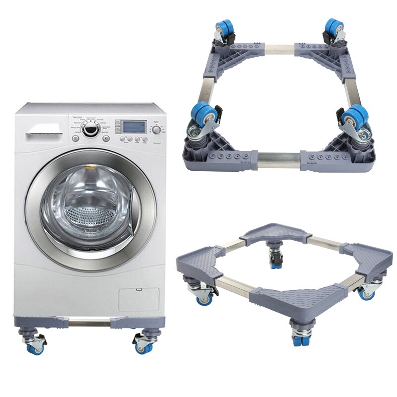Adjustable Movable Refrigerator Floor Trolley Fridge Stand Washing Machine Base Holder Bracket Stand 4 Strong Feet Stand 400kg