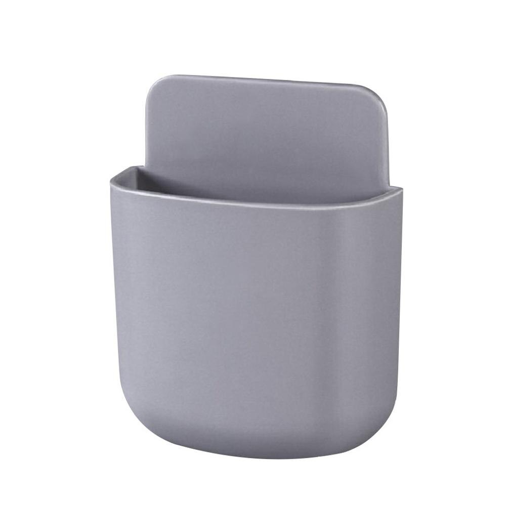 Remote Control Shelf Organize Wall Hanging Plastic Free Punch Box Kitchen Bedroom Rack Home Holder организатор &xs: Gray