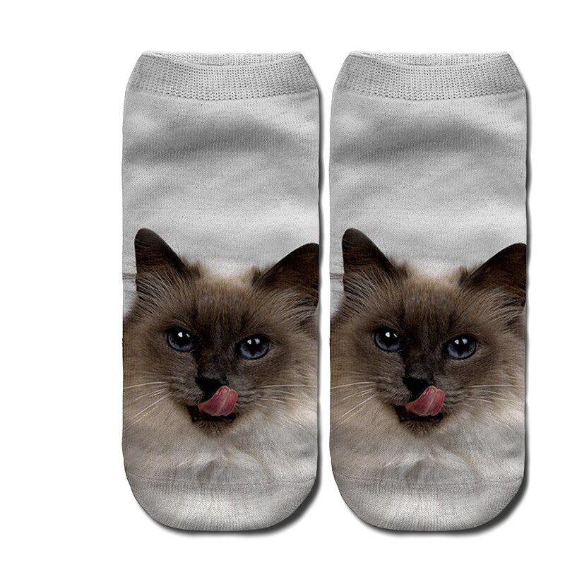 Calcetines hasta el tobillo con estampado de gato en 3d para niños y adolescentes, 1 par, calcetines hasta la rodilla con amortiguadores para niñas, calcetines para niños: kids Socks 6