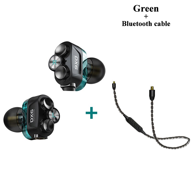 Plextone DX6 Lösen Sport Kopfhörer Kombinierbar Bluetooth 5,0 3,5mm HIFI Stereo Bass kopfhörer TYP C Verdrahtet Ohrhörer MMCX Kabel: green wireless