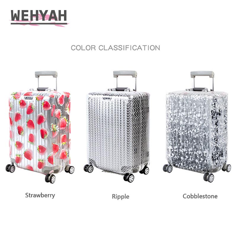 Wehyah Transparent PVC Waterproof Luggage Cover Suitcase Covers Travel Accessorie Dust Proof Cover 20-28'' Protective Case ZY136