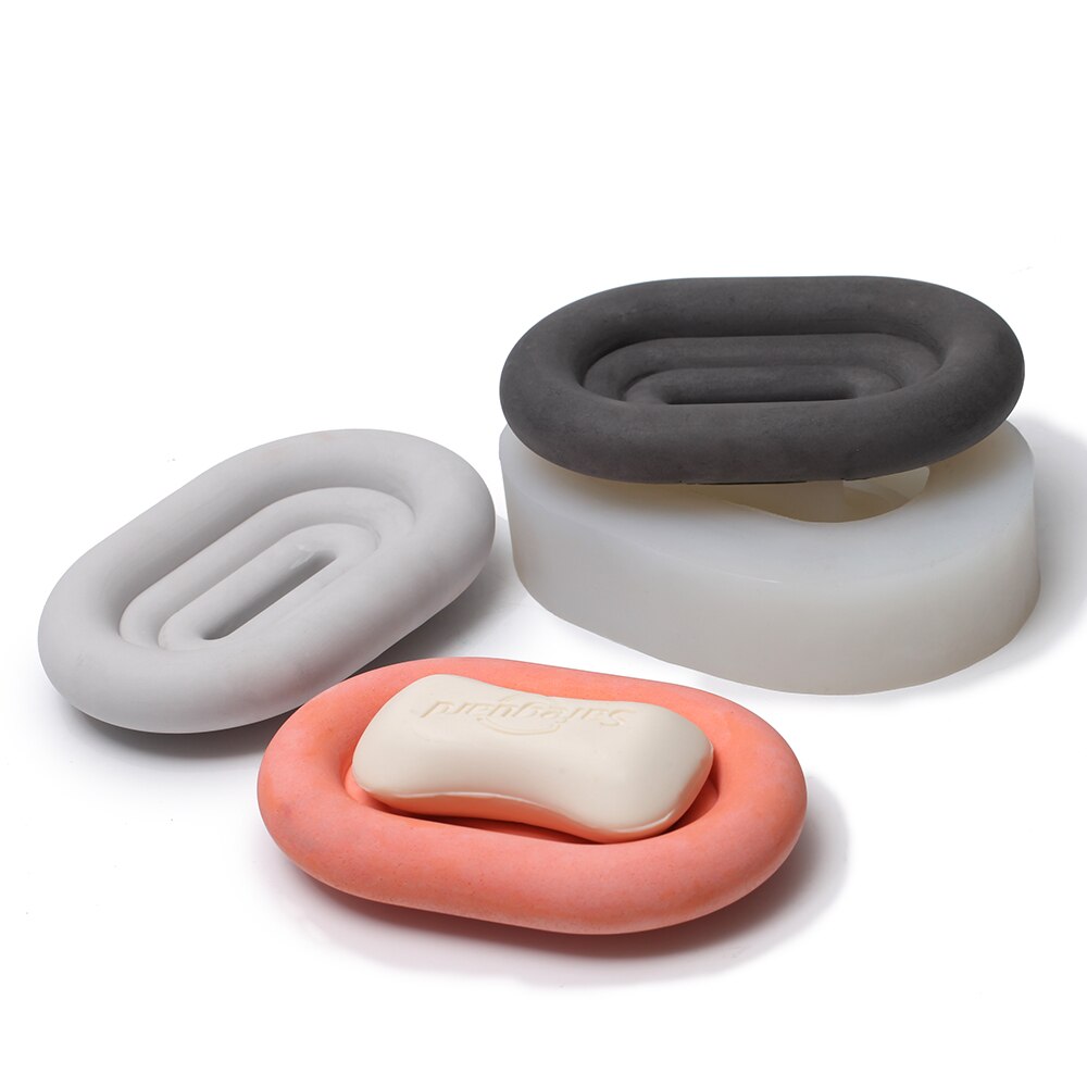 Nicole Zeepbakje Silicone Mold Handgemaakte Beton Zeephouder Maken Vorm Diy Cement Badkamer Benodigdheden Tool